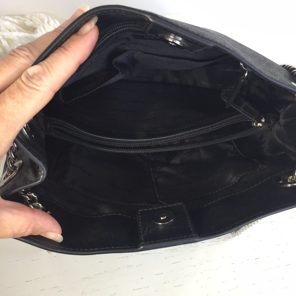 Micheal Kors Black Shoulder Bag with Chain Straps - Picture 10 of 13